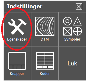 Trimble Penmap Indstillinger